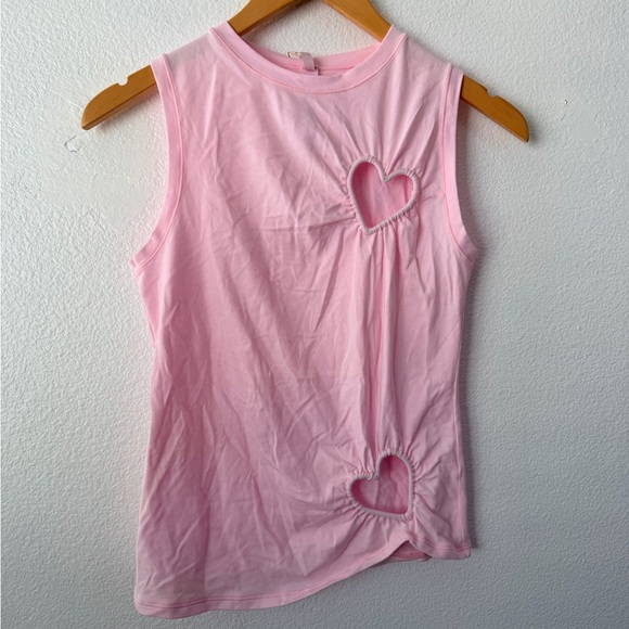 SKIMS Tops - SKIMS Sold Out COTTON JERSEY HEART Cutout TANK TOP CHERRY BLOSSOM Size Medium